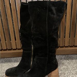 Kork-Ease Black Suede Over the Knee Boots